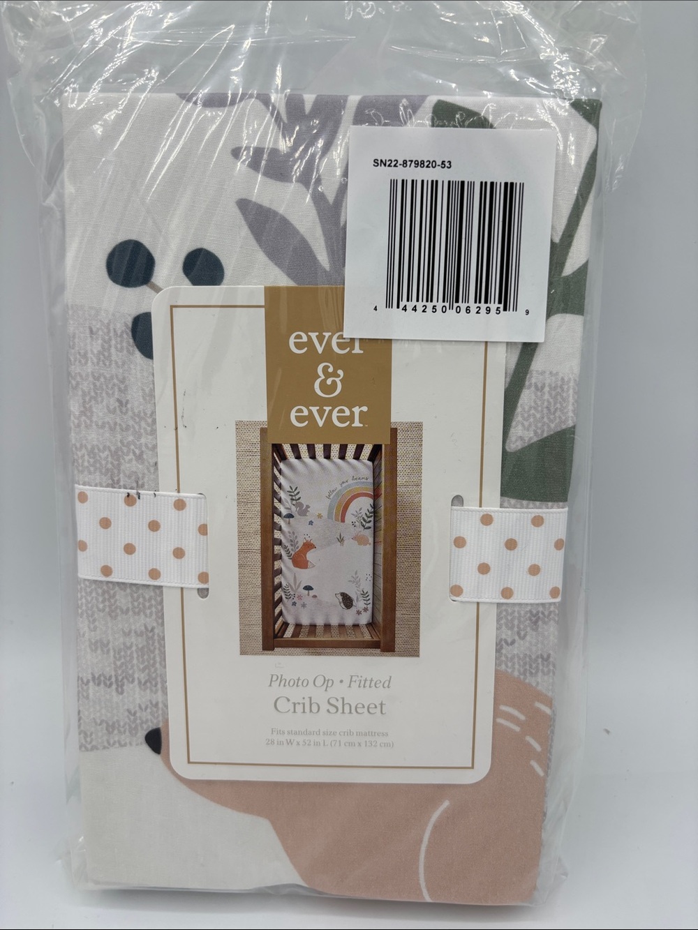 Ever & Ever Floral Woodland Animals 100% Cotton Crib Sheet